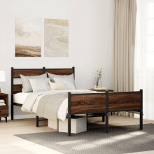 Berkfield Bed Frame without Mattress Brown Oak 120x190 cm Small Double Engineered Wood