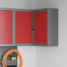 Berkfield Tool Cabinet with Shelf with Lock Red and Grey 55 x 55 x 55 cm
