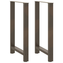 Berkfield Bar Table Legs Natural Steel 2 pcs 60x(100-101) cm Steel
