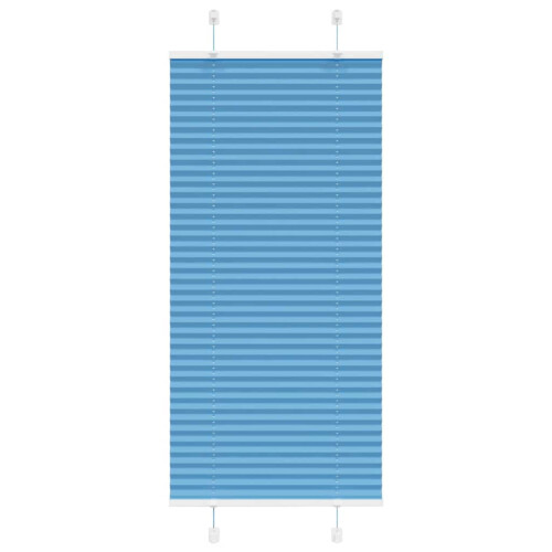 Berkfield Pleated Blind Blue 65x100 cm Fabric Width 64.4 cm Polyester