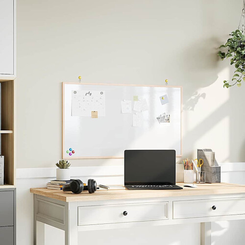 Berkfield Magnetic Whiteboard with Solid Pine Wood Frame 100x55 cm