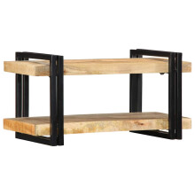 Berkfield Wall Shelf 70x33x35 cm Solid Rough Wood Mango