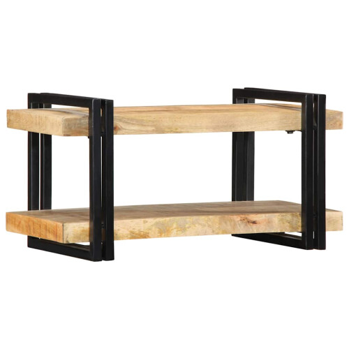 Berkfield Wall Shelf 70x33x35 cm Solid Rough Wood Mango