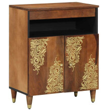 Berkfield Sideboard with Shelf Brown 60 x 33 x 75 cm Solid Mango Wood