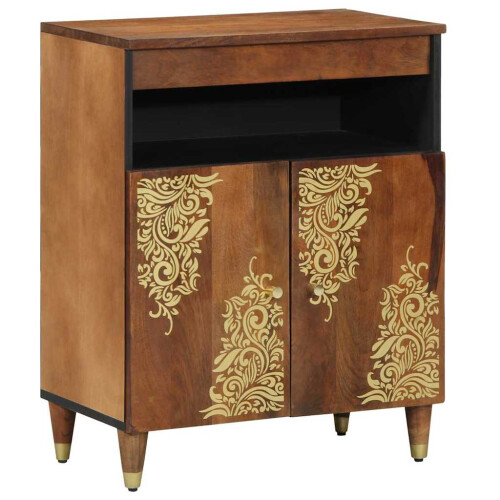 Berkfield Sideboard with Shelf Brown 60 x 33 x 75 cm Solid Mango Wood