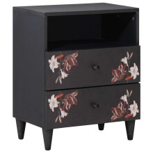 Berkfield Bedside Table Multicolour 50 x 33 x 60 cm Solid Mango Wood