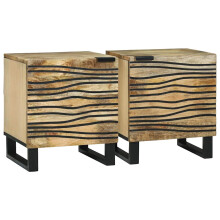 Berkfield Bedside Cabinet 2 pcs Brown 40 x 33 x 46 cm Solid Acacia wood
