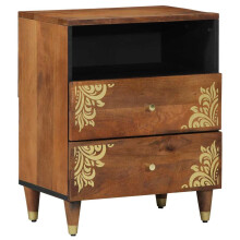 Berkfield Bedside Cabinet Honey Brown 50 x 33 x 62 cm Solid Mango Wood