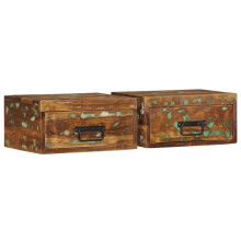 Berkfield Wall-mounted Bedside Cabinets 2 pcs Solid Wood Reclaimed