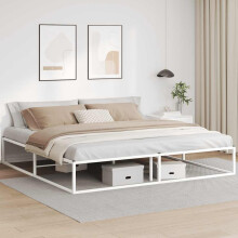 Berkfield Bed Frame without Mattress White 200x200 cm Metal