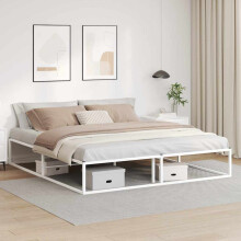 Berkfield Bed Frame without Mattress White 180x200 cm Super King Metal