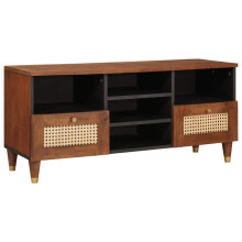 Berkfield TV Cabinet with Shelf Brown 100 x 33.5 x 46 cm Solid Mango Wood