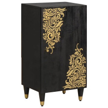 Berkfield Sideboard with Shelf Black 40 x 33 x 75 cm Solid Mango Wood
