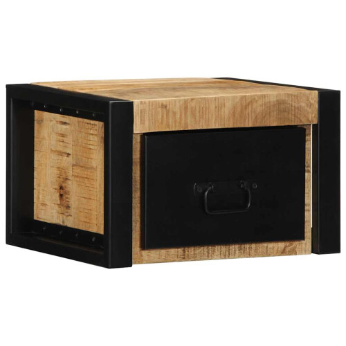 Berkfield Bedside Cabinet 40x35x25 cm Solid Rough Wood Mango