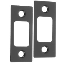 Stainless Steel Door Strike Plate Set 20pcs Black Deadbolt Reinforcement Rust‑Resistant Easy Install