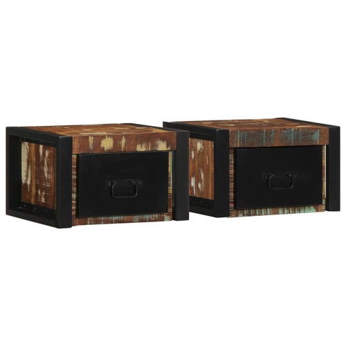 Berkfield Bedside Cabinets 2 pcs Multicolour 40x35x25 cm Solid Wood Reclaimed