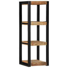 Berkfield Wall Shelf 35x35x100 cm Solid Rough Wood Mango