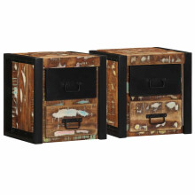 Berkfield Bedside Cabinets 2 pcs Multicolour 40x35x40 cm Solid Wood Reclaimed