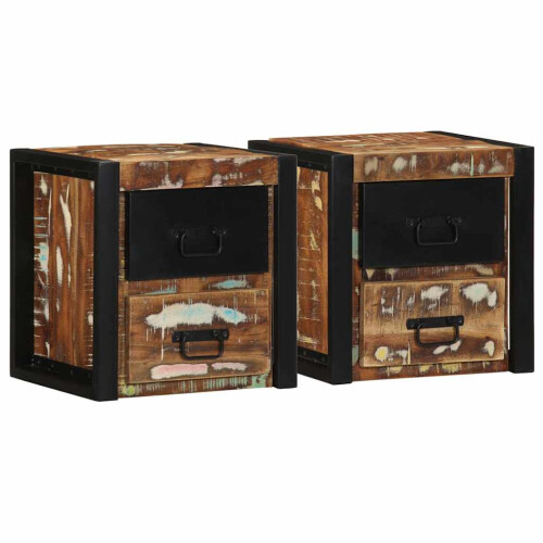 Berkfield Bedside Cabinets 2 pcs Multicolour 40x35x40 cm Solid Wood Reclaimed