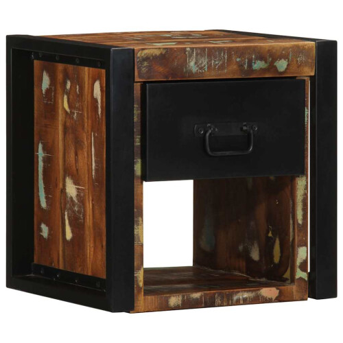 Berkfield Bedside Cabinet Multicolour 40x35x40 cm Solid Wood Reclaimed