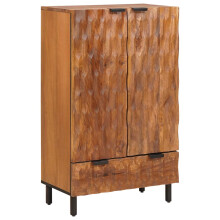 Berkfield Highboard Acacia Brown Finish 60 x 33 x 100 cm Solid Mango Wood