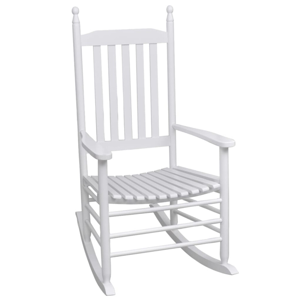 Berkfield Rocking Chair With Curved Seat White Wood