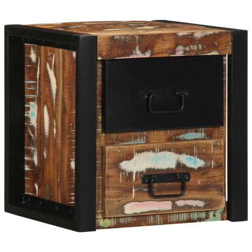 Berkfield Bedside Cabinet Multicolour 40x35x40 cm Solid Wood Reclaimed