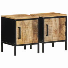 Berkfield Bedside Cabinet 2 pcs Brown and Black 30 x 30 x 40 cm