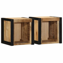 Berkfield Bedside Cabinets 2 pcs 40x35x40 cm Solid Rough Wood Mango