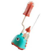 Bottle Cleaning Brush Set with Stand, Long Handle Deep Reach Baby Bottle Brush Kit with Pacifier and Straw Cleaners