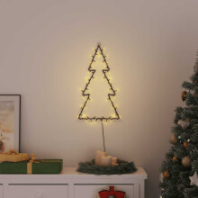 Berkfield Christmas Lights Christmas Tree Silhouette 80 LEDs Warm White