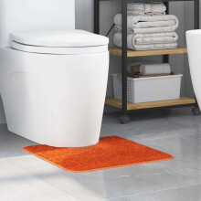 Berkfield Anti-slip Bath Mat with Toilet Cut Orange 50 x 50 cm PP