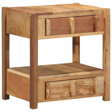 Berkfield End Table with Drawer Brown 43 x 32 x 46 cm Solid Reclaim Wood