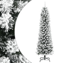 Berkfield Artificial Slim Christmas Tree with Flocked Snow 150 cm PVC&PE