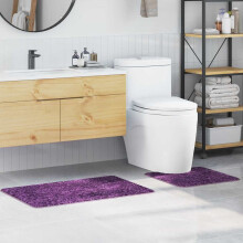 Berkfield Anti-slip Bath Mat Set 2 pcs Purple PP