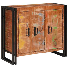 Berkfield Sideboard with Doors Brown Solid Reclaimed Wood and Metal