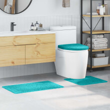 Berkfield Anti-slip Bath Mat Set 3 pcs Turquoise PP