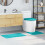 Berkfield Anti-slip Bath Mat Set 3 pcs Turquoise PP 1
