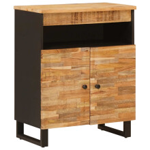 Berkfield Side Cabinet with Door Brown 60 x 33 x 75 cm Solid Mango Wood