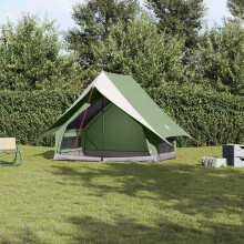 Berkfield Family Tent with Roof Green and White 220 x 220 x 184 cm