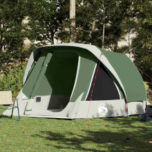 Berkfield Family Tent Cabin 6-Person Green Waterproof