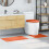 Berkfield Anti-slip Bath Mat Set 3 pcs Orange PP 1