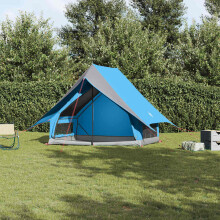 Berkfield Family Tent with Roof Blue and Grey 220 x 220 x 184 cm