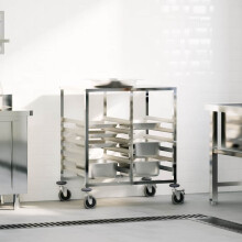 Berkfield Tray Trolley with 12 GN Containers 75x55x87 cm Stainless Steel