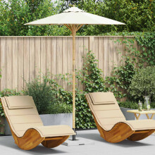 Berkfield Garden Parasol Cream White ò 180 x 230 cm Bamboo