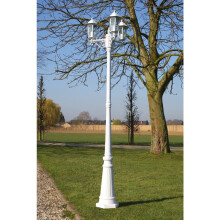 Berkfield Garden Light Post 3-arms 215 cm White Aluminium