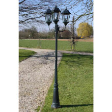 Berkfield Garden Light Post 3-arms 230 cm Dark Green/Black Aluminium