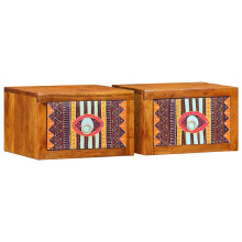 Berkfield Bedside Cabinet with Drawer 2 pcs Brown 35 x 30 x 22 cm
