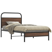Berkfield Bed Frame without Mattress 90x190 cm Brown Oak Engineered Wood