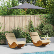 Berkfield Garden Parasol Dark Grey ò 240 x 260 cm Bamboo